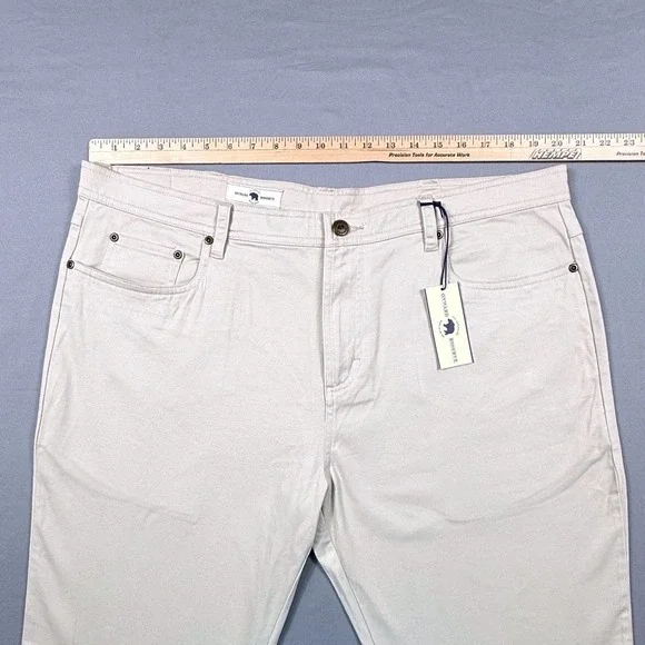 NWT Onward Reserve 5 Pocket Pants Khaki Straight Chino Microfiber Size 40x30 - Picture 5 of 9